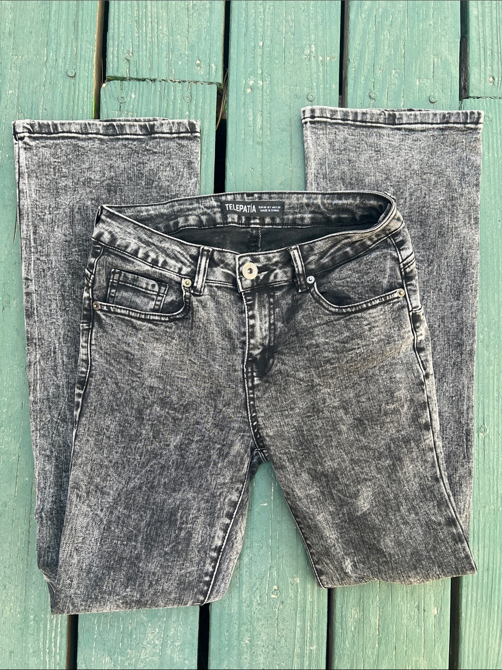 TELEPATIA Mid-Rise Flare Jeans